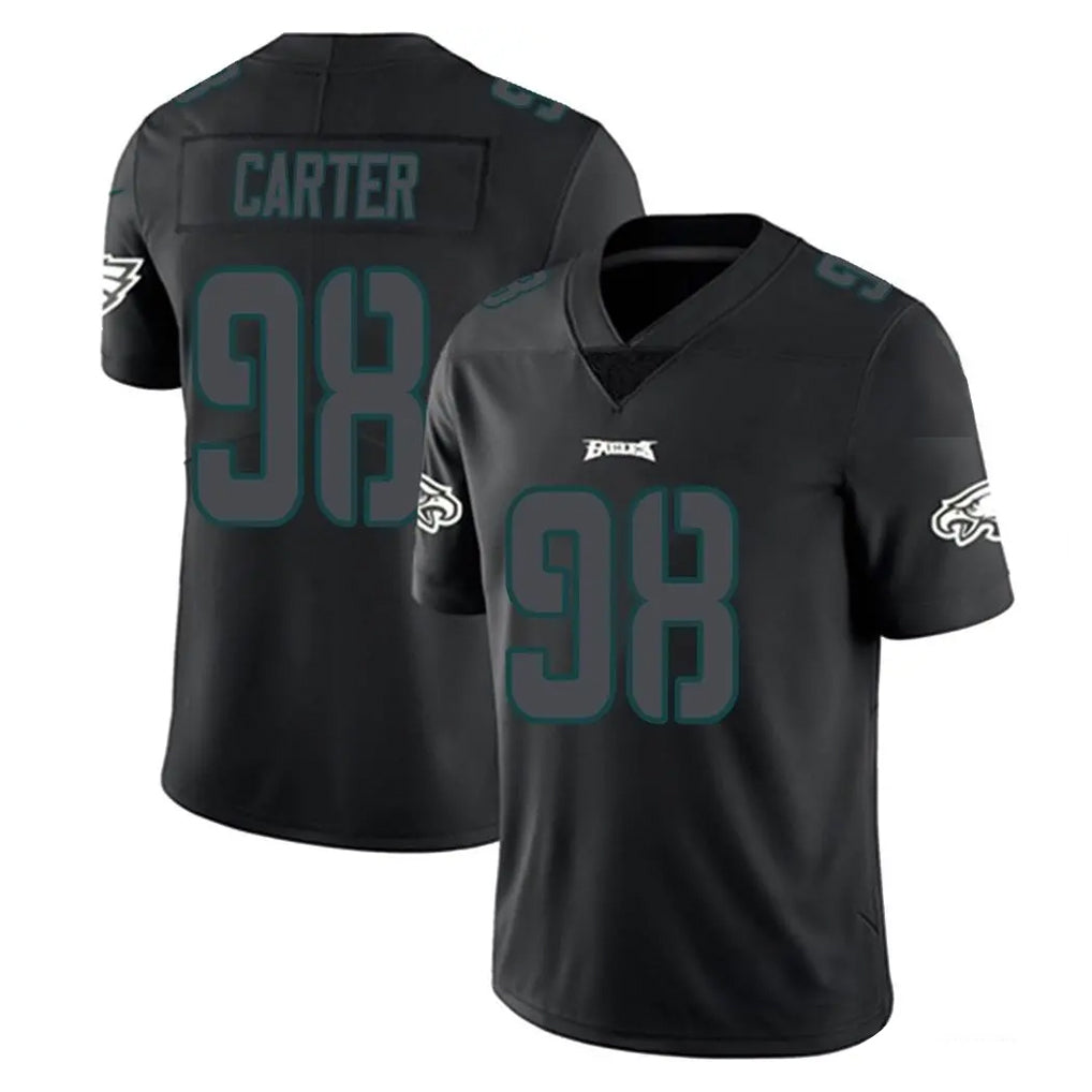 Choea P.Eagles #98 Jalen Carter Player Limited Black Impact Home Game Stitched Jerseys