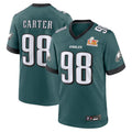 Choea P.Eagles #98 Jalen Carter Player Midnight Green Super Bowl LIX Game Stitched Jerseys