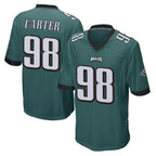 Choea P.Eagles #98 Jalen Carter Player Team Color Green Home Game Stitched Jerseys