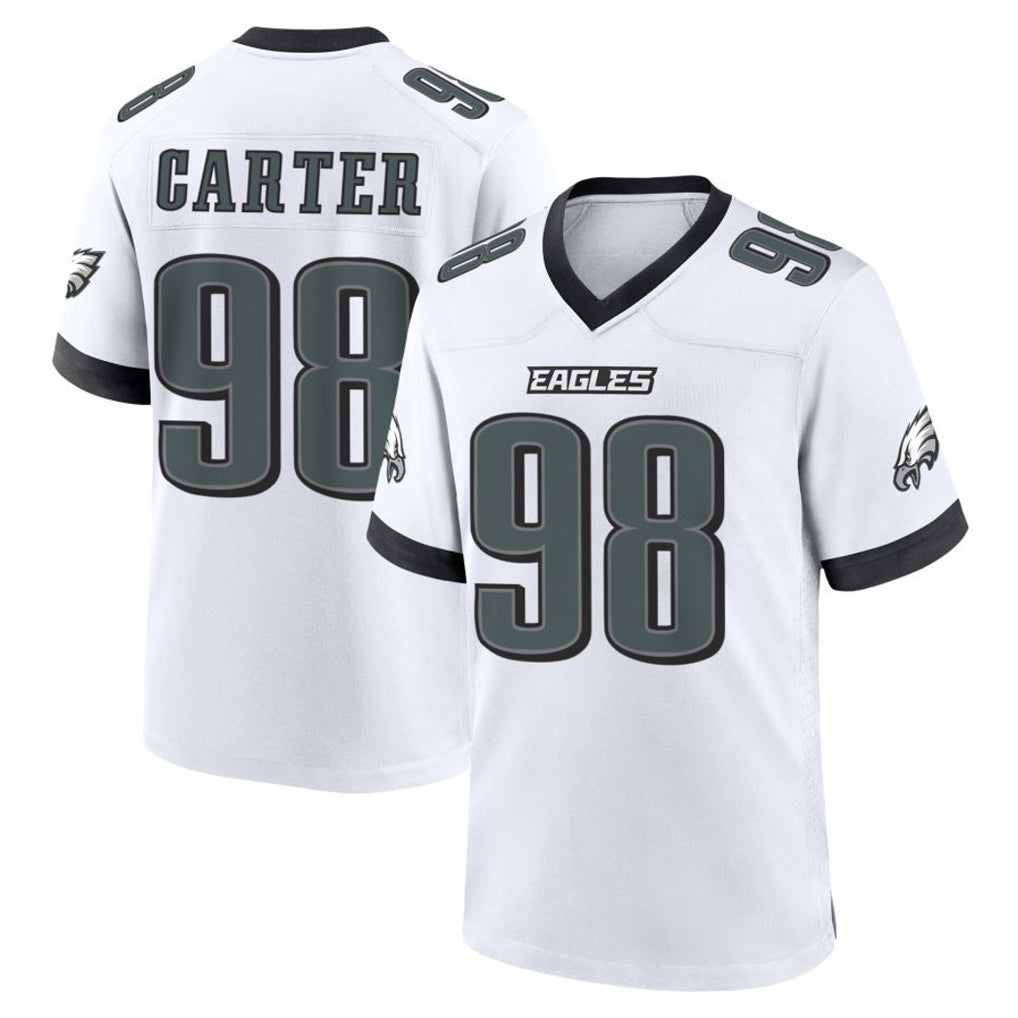 Choea P.Eagles #98 Jalen Carter Player White Game Home Stitched Jerseys