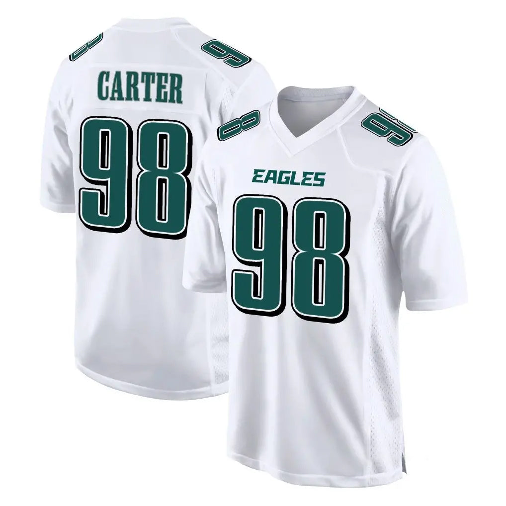 Choea P.Eagles #98 Jalen Carter Player White Tundra Fashion Home Game Stitched Jerseys