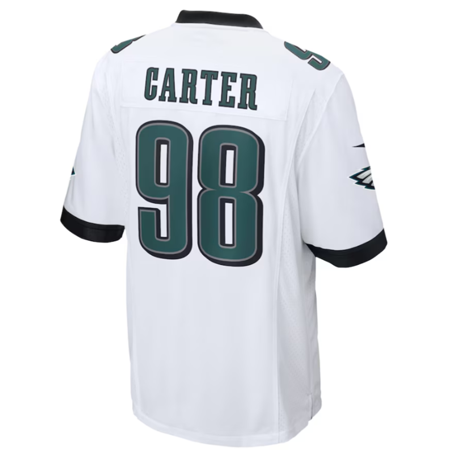 Choea P.Eagles #98 Jalen Carter White Game Jersey Stitched American Stitched Jersey