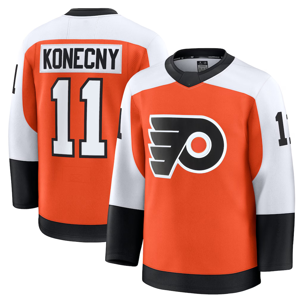 Choea P.Flyers #11 Travis Konecny Burnt Orange Home Premium Jerseys