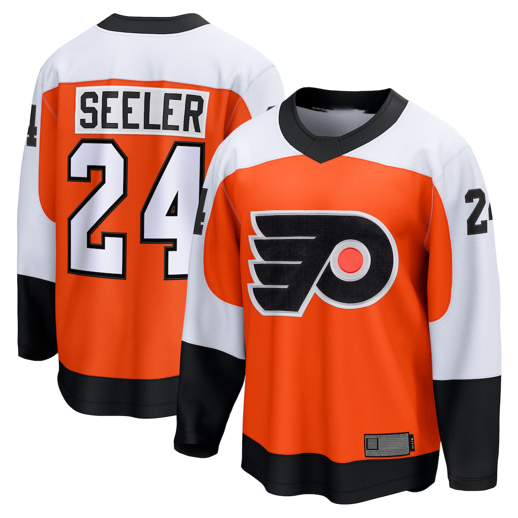 Choea P.Flyers #24 Nick Seeler Orange Home Practice Jerseys