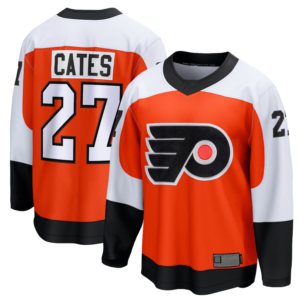 Choea P.Flyers #27 Noah Cates Orange Home Breakaway Jerseys