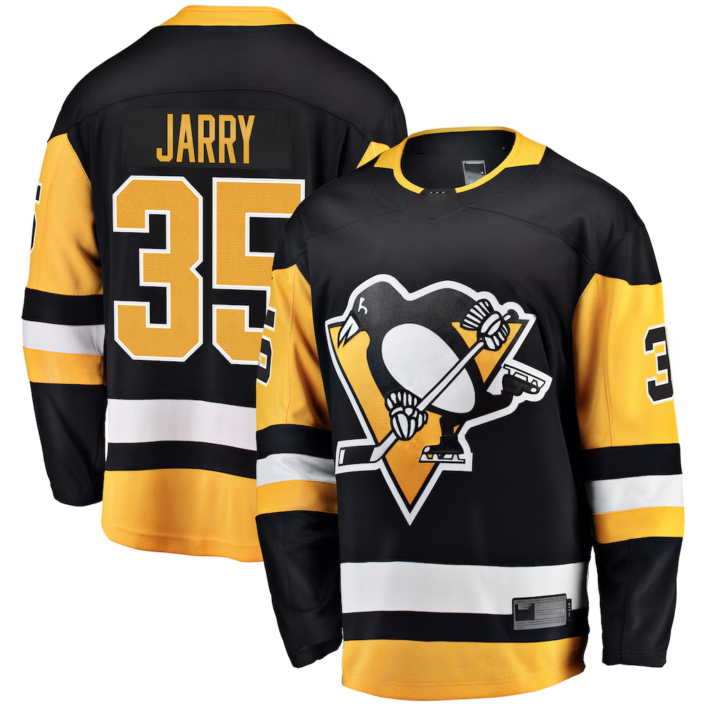 Choea P.Penguins #35 Tristan Jarry Black Home Breakaway Player Jerseys