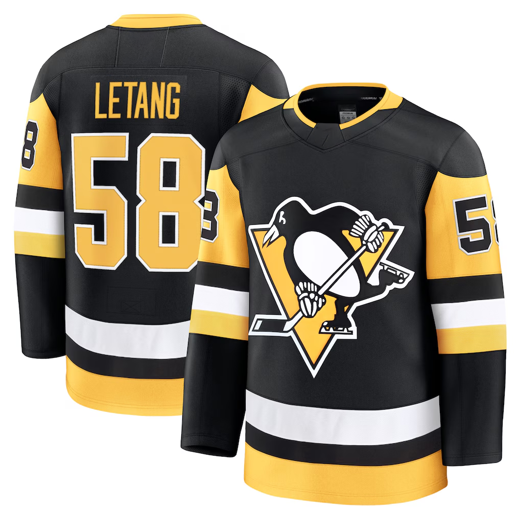 Choea P.Penguins #58 Kris Letang Black Home Premium Jerseys