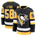 Choea P.Penguins #58 Kris Letang Black Home Premium Jerseys