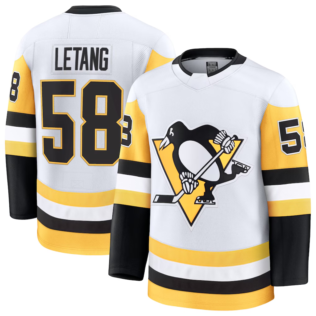 Choea P.Penguins #58 Kris Letang White Premium Jerseys