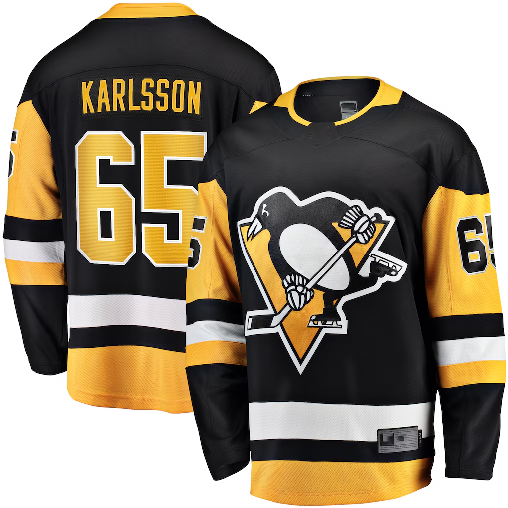 Choea P.Penguins #65 Erik Karlsson Black Home Breakaway Jerseys