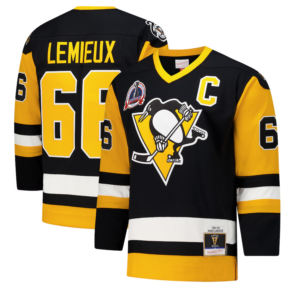 Choea P.Penguins #66 Mario Lemieux Black 1991?92 Power Play Jerseys