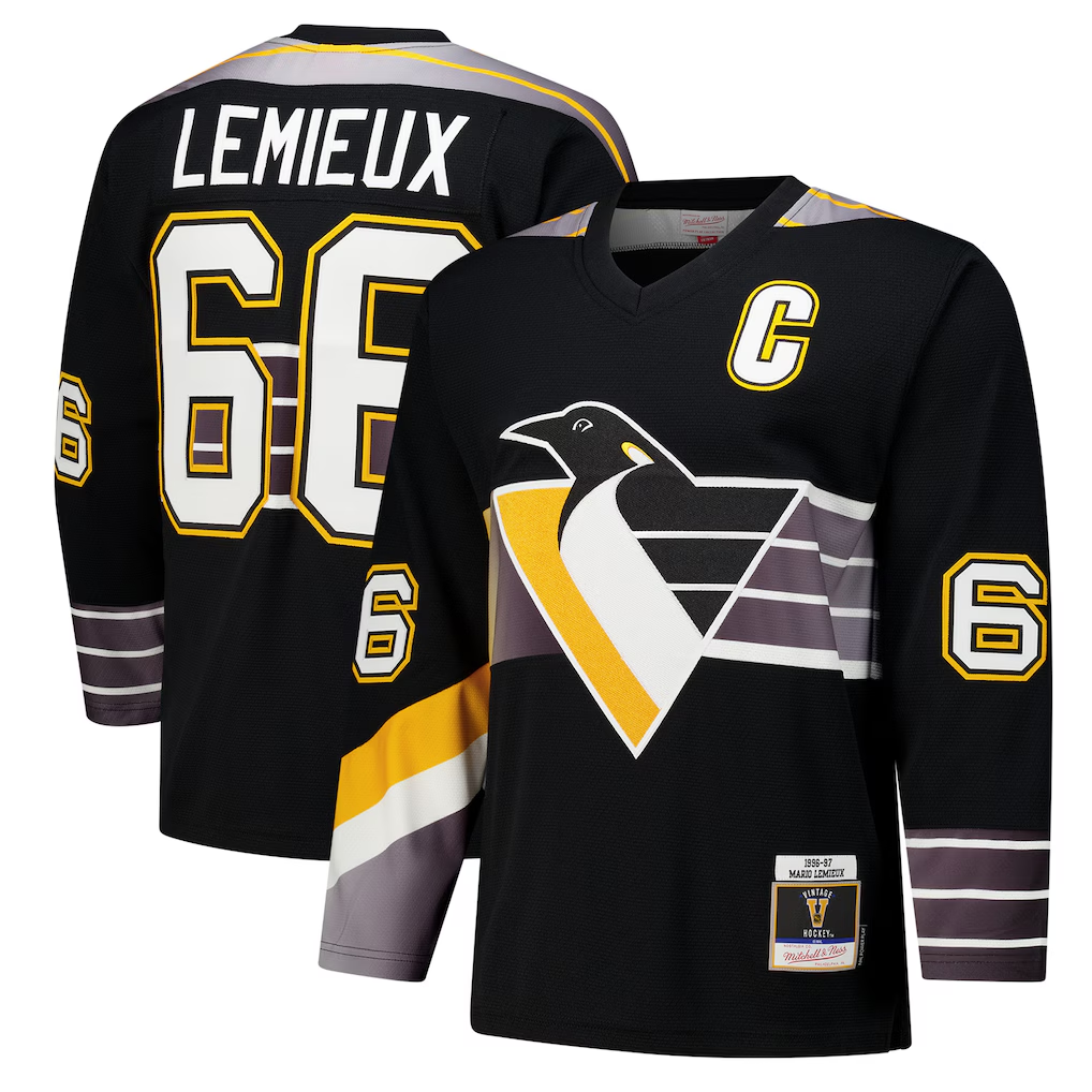 Choea P.Penguins #66 Mario Lemieux Black 1996?97 Power Play Jerseys