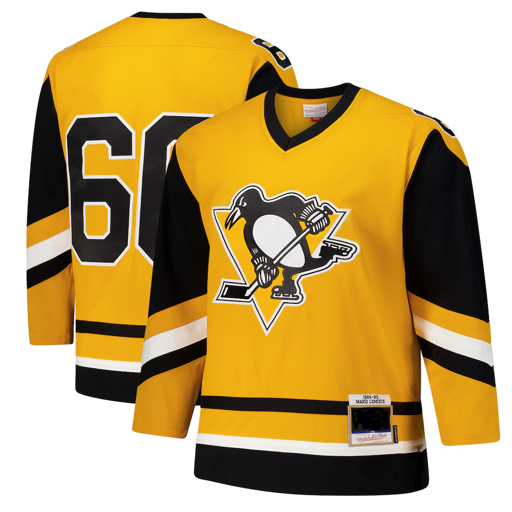 Choea P.Penguins #66 Mario Lemieux Gold 1984-85 Power Play Jerseys