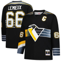 Choea P.Penguins #66 Mario Lemieux Mitchell & Ness Black 1996-97 Blue Line 2.0 Jerseys