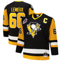 Choea P.Penguins #66 Mario Lemieux Mitchell & Ness Black Big & Tall 1991-92 Blue Line 2.0 Jerseys