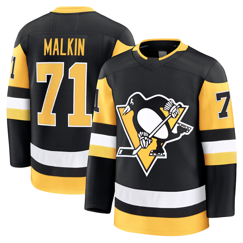 Choea P.Penguins #71 Evgeni Malkin Black Home Premium Jerseys