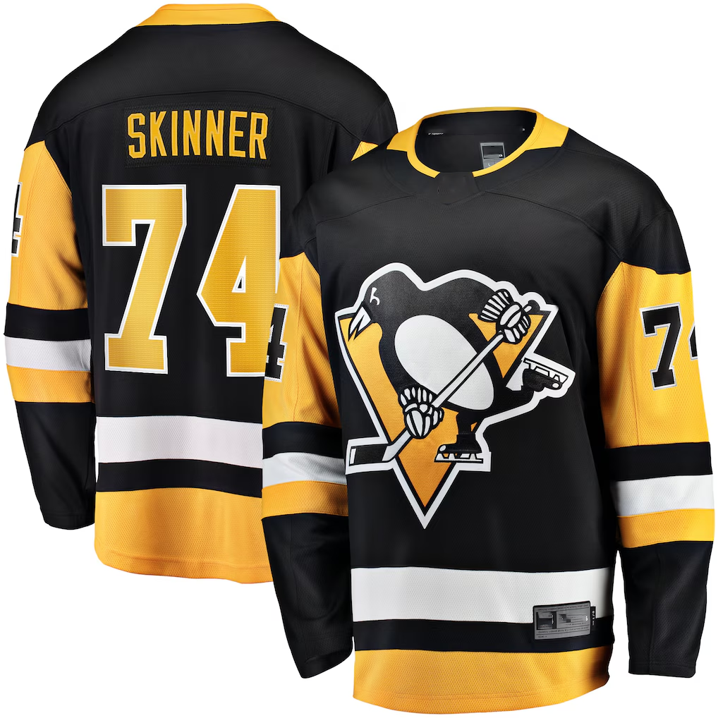 Choea P.Penguins #74 Stuart Skinner Black Home Breakaway Jerseys