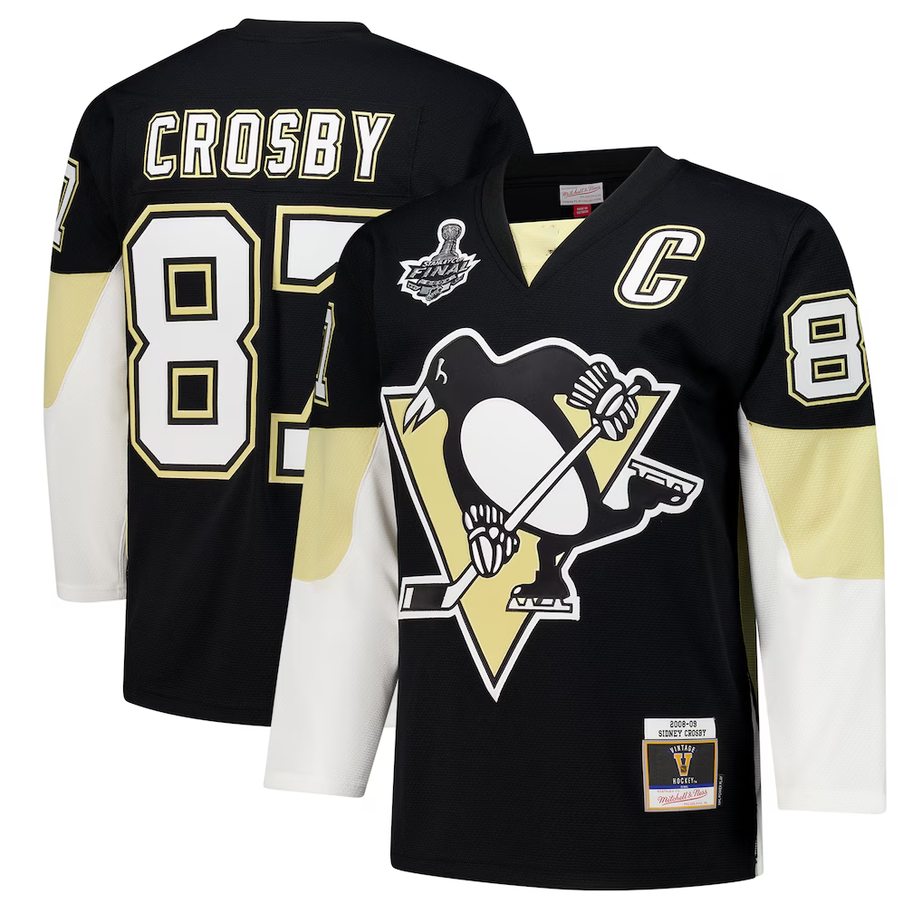 Choea P.Penguins #87 Sidney Crosby Black 2008 Power Play Jerseys