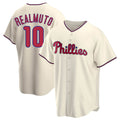 Choea P.Phillies #10 J.T. Realmuto Player Cream Home Game Stitched Jerseys