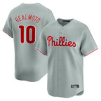 Choea P.Phillies #10 J.T. Realmuto Player Gray Home Limited Stitched Jerseys
