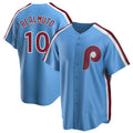 Choea P.Phillies #10 J.T. Realmuto Player Light Blue Replica Game Stitched Jerseys