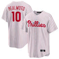 Choea P.Phillies #10 J.T. Realmuto Player White Home Game Stitched Jerseys