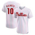 Choea P.Phillies #10 J.T. Realmuto Player White Home Limited Elite Stitched Jerseys