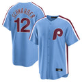 Choea P.Phillies #12 Kyle Schwarber Player Light Blue Home Game Stitched Jerseys