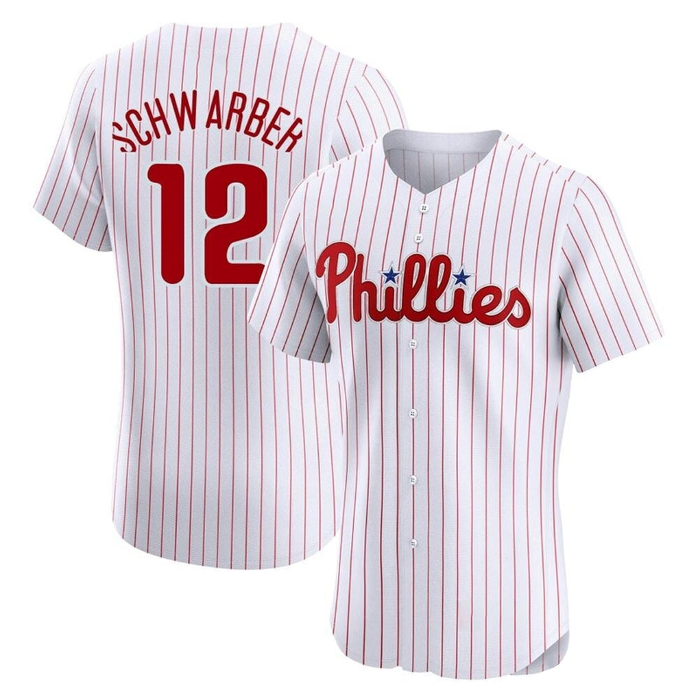 Choea P.Phillies #12 Kyle Schwarber Player White Home Limited Elite Stitched Jerseys