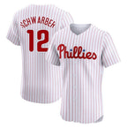 Choea P.Phillies #12 Kyle Schwarber Player White Home Limited Elite Stitched Jerseys