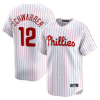 Choea P.Phillies #12 Kyle Schwarber Player White Home Limited Stitched Jerseys