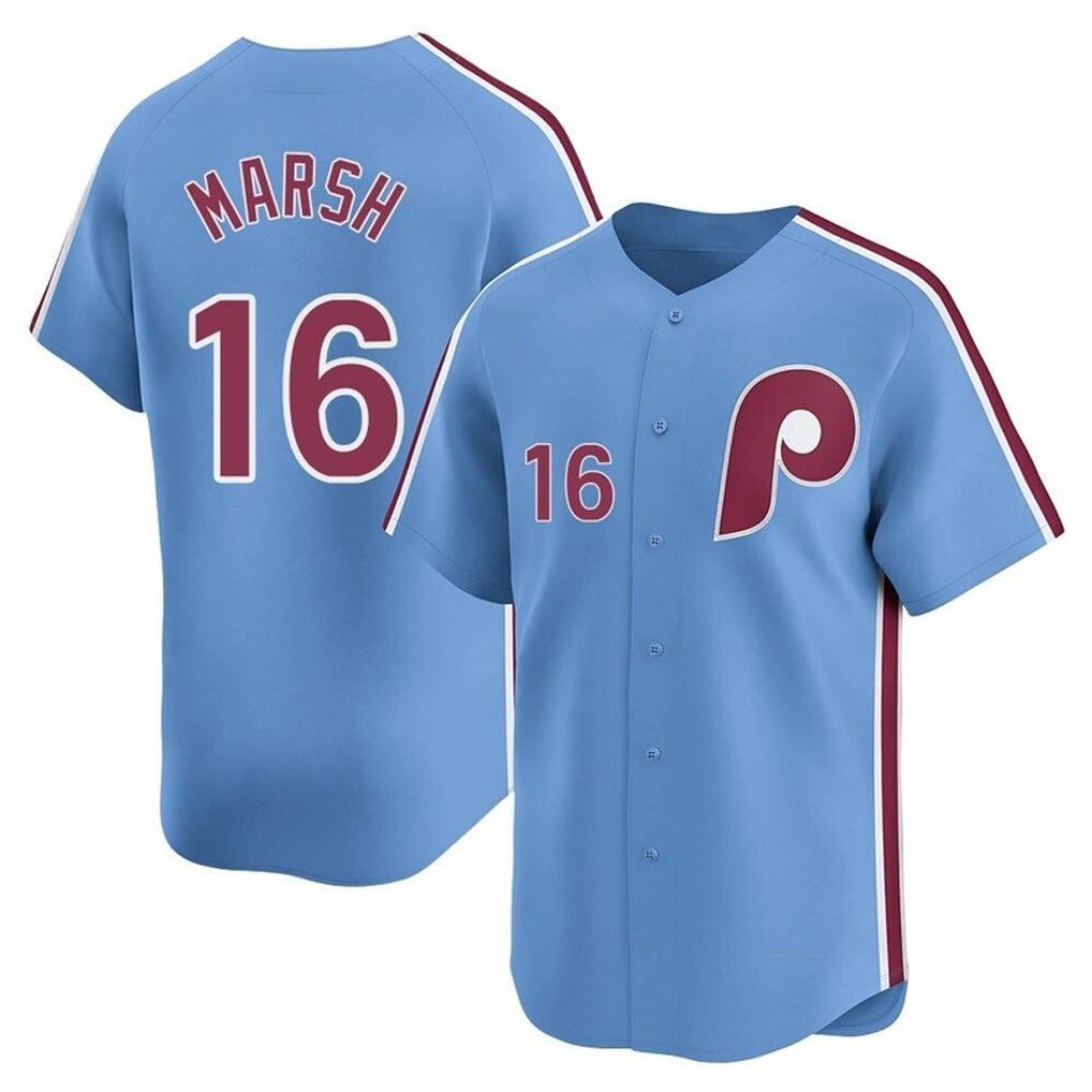 Choea P.Phillies #16 Brandon Marsh Player Light Blue Game Stitched Jerseys