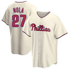 Choea P.Phillies #27 Aaron Nola Player Cream Home Game Stitched Jerseys