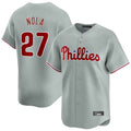 Choea P.Phillies #27 Aaron Nola Player Gray Home Limited Stitched Jerseys