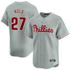 Choea P.Phillies #27 Aaron Nola Player Gray Home Limited Stitched Jerseys