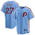 Choea P.Phillies #27 Aaron Nola Player Light Blue Home Game Stitched Jerseys