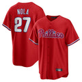 Choea P.Phillies #27 Aaron Nola Player Red Home Game Stitched Jerseys