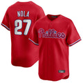 Choea P.Phillies #27 Aaron Nola Player Red Home Limited Stitched Jerseys