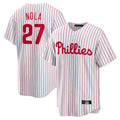 Choea P.Phillies #27 Aaron Nola Player White Home Game Stitched Jerseys