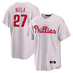 Choea P.Phillies #27 Aaron Nola Player White Home Game Stitched Jerseys