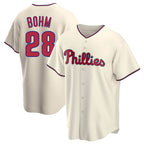 Choea P.Phillies #28 Alec Bohm Player Cream Home Game Stitched Jerseys