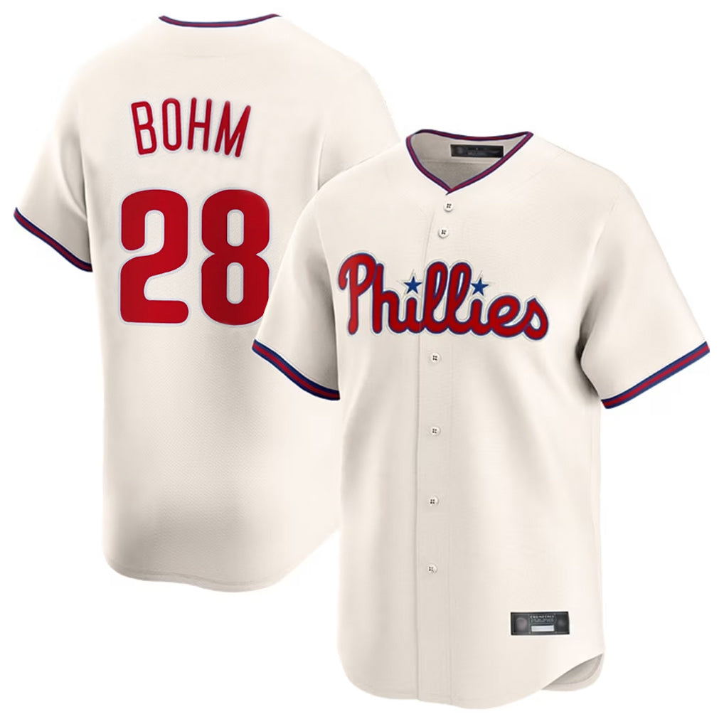 Choea P.Phillies #28 Alec Bohm Player Cream Home Limited Stitched Jerseys
