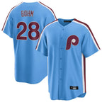 Choea P.Phillies #28 Alec Bohm Player Light Blue Home Game Stitched Jerseys