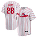 Choea P.Phillies #28 Alec Bohm Player White Home Game Stitched Jerseys