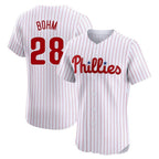 Choea P.Phillies #28 Alec Bohm Player White Home Limited Elite Stitched Jerseys
