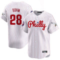 Choea P.Phillies #28 Alec Bohm Player White Pinstripe Phillies & Eagles Vapor Premier Limited Stitched Jerseys