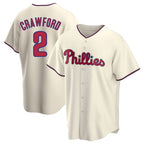 Choea P.Phillies #2 Justin Crawford Player Cream Game Stitched Jerseys