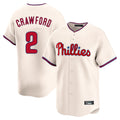 Choea P.Phillies #2 Justin Crawford Player Cream Home Limited Stitched Jerseys