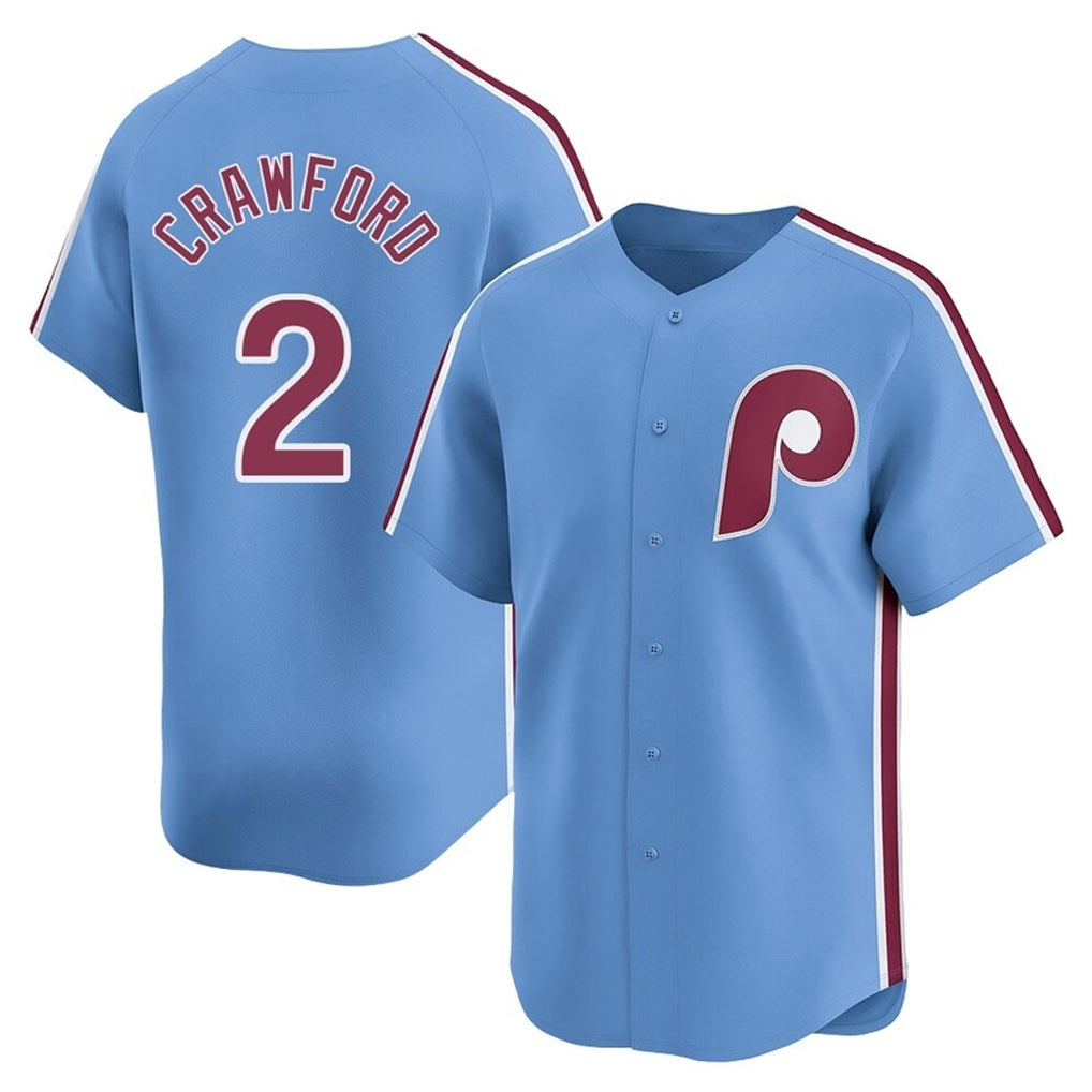 Choea P.Phillies #2 Justin Crawford Player Light Blue Game Stitched Jerseys