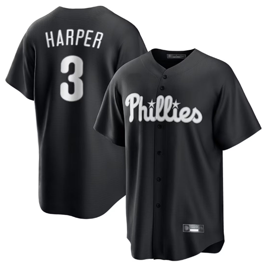 Choea P.Phillies #3 Bryce Harper Player Black Alt Fashion Home Game Stitched Jerseys